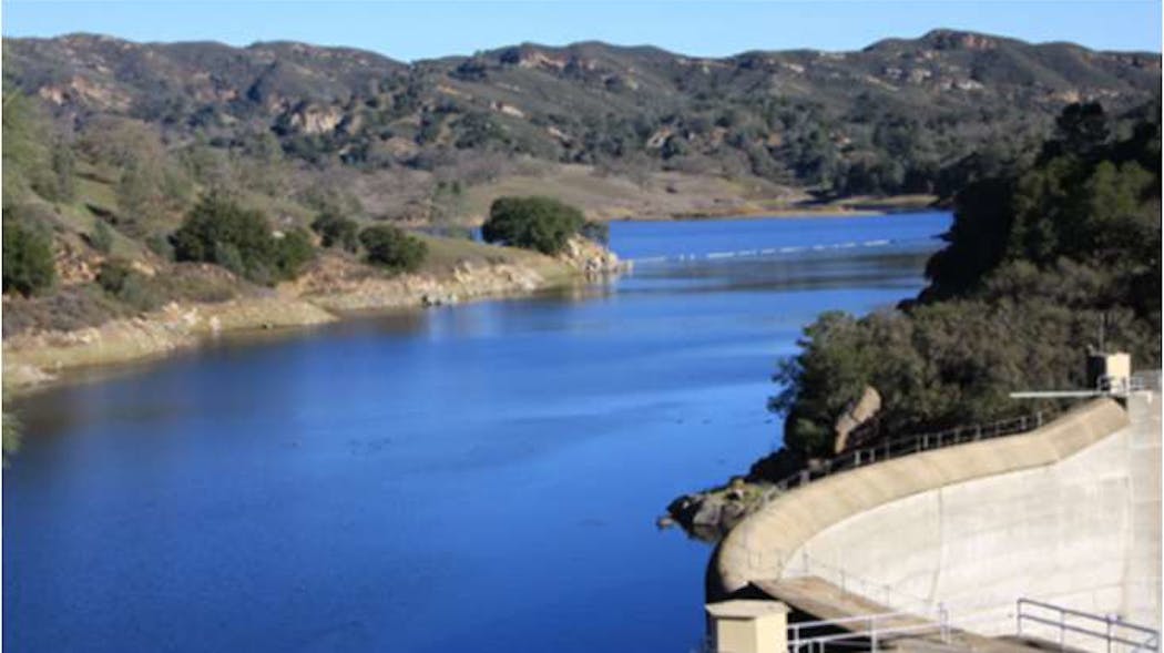 The San Luis Obispo Water Treatment Plant receives water from three different reservoirs, which can result in varying levels of naturally occurring organic material (NOM) in the feedwater.