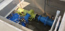 The In-PRV bypasses an existing pressure control valve, only instead of dissipating the pressure, it converts it into electricity that is fed to the grid. The In-PRV bypasses an existing pressure control valve, only instead of dissipating the pressure, it converts it into electricity that is fed to the grid.