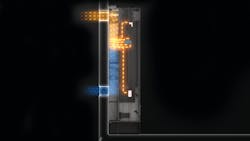 Simulation of back channel cooling bringing outside air in to cool the drive then exhausting warm air back out the building. Simulation of back channel cooling bringing outside air in to cool the drive then exhausting warm air back out the building.