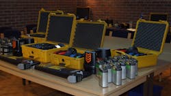 Ground microphones, data loggers and pipe locators are among items donated by Ovarro to the Beacon Project Ground microphones, data loggers and pipe locators are among items donated by Ovarro to the Beacon Project