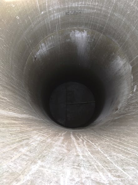 A Hobas fiberglass liner was installed in the wet well to repair the previous steel can lift station.