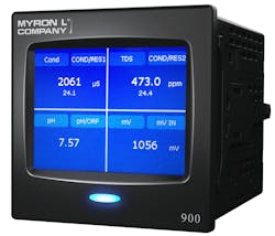The 900 Series touchscreen multi-parameter monitor/controller from Myron L® Company. The 900 Series touchscreen multi-parameter monitor/controller from Myron L® Company.