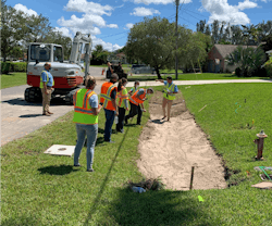 A a 1' layer of Bold & Gold® CTS Media was applied in residential swales to treat stormwater runoff and remove harmful nutrients. A a 1' layer of Bold & Gold® CTS Media was applied in residential swales to treat stormwater runoff and remove harmful nutrients.