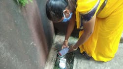Sangita Divate, water inspector. Sangita Divate, water inspector.