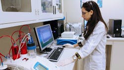 Electro-analytical system used to identify appropriate electrodes for anodic oxidation processes. Electro-analytical system used to identify appropriate electrodes for anodic oxidation processes.