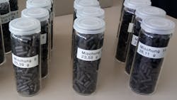 The activated carbon composite from Fraunhofer has an electrical conductivity three times that of conventional granular activated carbon. The activated carbon composite from Fraunhofer has an electrical conductivity three times that of conventional granular activated carbon.