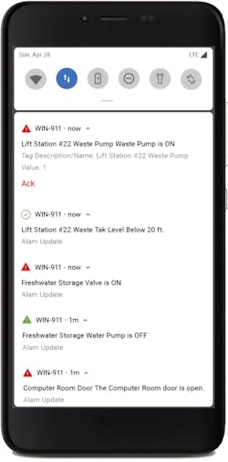 The WIN-911 remote monitoring software can be accessed via a mobile app for truly remote monitoring.