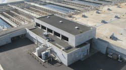 OC San Plant No. 2 pump station (foreground), aeration basins (right), and secondary clarifiers (background). OC San Plant No. 2 pump station (foreground), aeration basins (right), and secondary clarifiers (background).