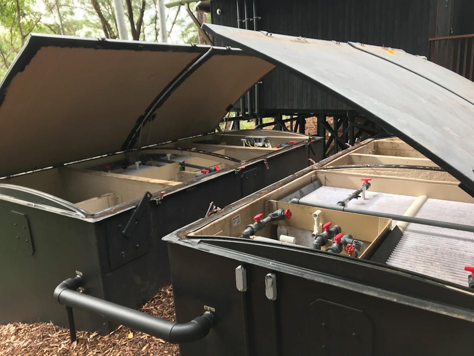 Custom designed to work together at the campsite, these AX-Max units feature an 8300-L (2200-gallon) tank that&apos;s divided in half to accommodate both primary and pre-anoxic chambers.