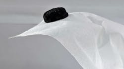 This aerogel, used for filtering water, sits on a tissue.