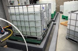 A multilayer lining system featuring two topcoats of Cor-Cote® VEN GF protects this secondary containment vessel. A multilayer lining system featuring two topcoats of Cor-Cote® VEN GF protects this secondary containment vessel.