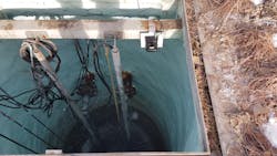 To integrate the S330 into the system a bracket was made for mounting the sensor in the wet well on an existing angle iron support. To integrate the S330 into the system a bracket was made for mounting the sensor in the wet well on an existing angle iron support.