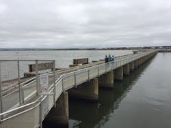 Barrages on the Murray River play a vital role in freshwater irrigation. Barrages on the Murray River play a vital role in freshwater irrigation.
