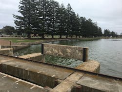 The Goolwa Barrages are used to reduce salinity levels in the lower reaches of the River Murray. The Goolwa Barrages are used to reduce salinity levels in the lower reaches of the River Murray.