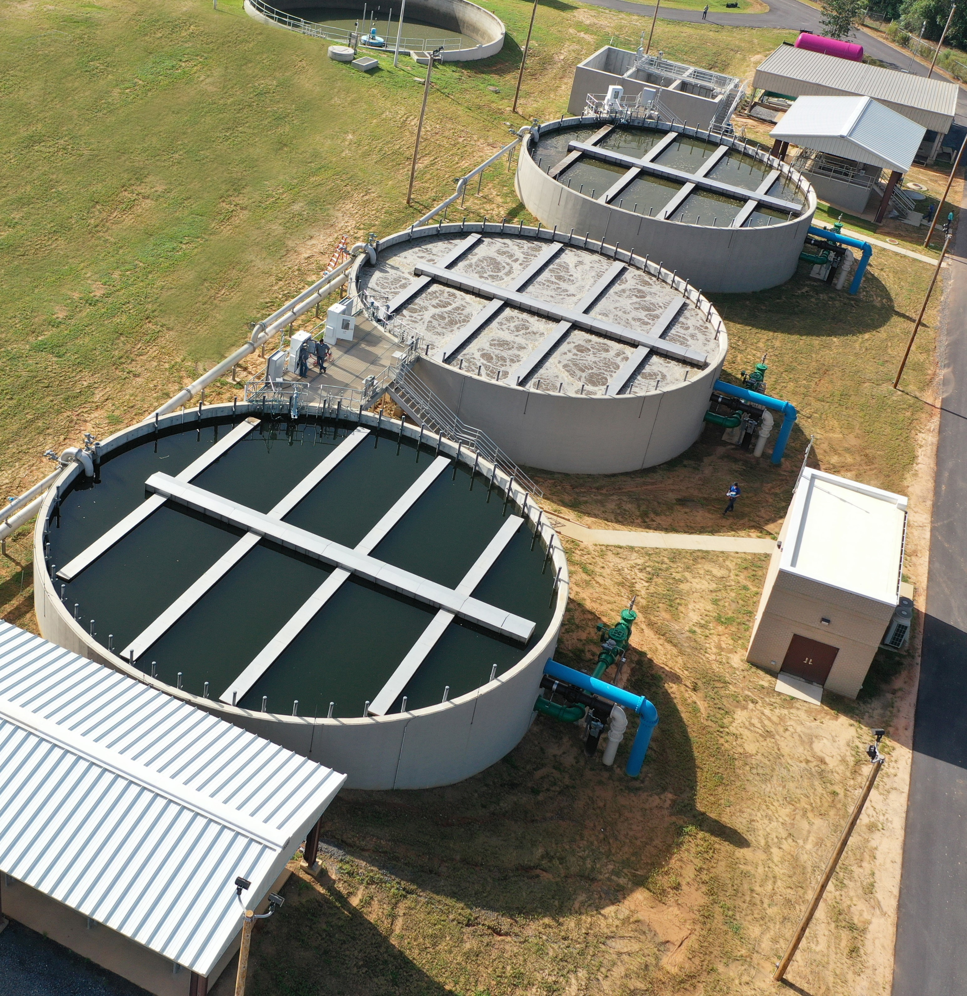 AquaNereda&circledR; Reactors at the Riviera Utilities Wastewater Treatment Plant at Wolf Creek in Foley, Ala.