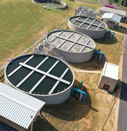 AquaNereda® Reactors at the Riviera Utilities Wastewater Treatment Plant at Wolf Creek in Foley, Ala. AquaNereda® Reactors at the Riviera Utilities Wastewater Treatment Plant at Wolf Creek in Foley, Ala.