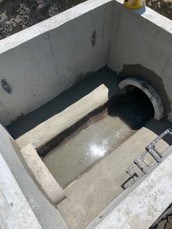 The CheckMate® UlltraFlex® Valve was inserted into position in the outflow pipe and clamped into place during low tide. The CheckMate® UlltraFlex® Valve was inserted into position in the outflow pipe and clamped into place during low tide.