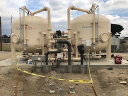 Two 12-foot diameter GAC vessels, supplied by AqueoUS Vets, will be employed at the new treatment plant. Two 12-foot diameter GAC vessels, supplied by AqueoUS Vets, will be employed at the new treatment plant.