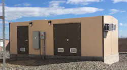 A DuraFiber™ water utility building at the Love's Travel Stop is made of a fiberglass-reinforced polymer. Vacuum-infusion molding makes the building exceptionally strong.