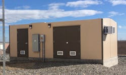 A DuraFiber&trade; water utility building at the Love&apos;s Travel Stop is made of a fiberglass-reinforced polymer. Vacuum-infusion molding makes the building exceptionally strong.