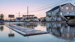 The Village of Lindenhurst is flooded following a rainstorm. The Village of Lindenhurst is flooded following a rainstorm.