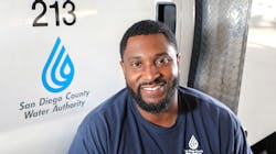 Gerald Moore, one of the Water Authority’s new interns, thanks to the SkillBridge program. Gerald Moore, one of the Water Authority’s new interns, thanks to the SkillBridge program.