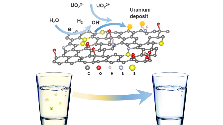 A reusable 3D functionalized reduced graphene oxide foam (3D&dash;FrGOF) is used as an in situ electrolytic deposition electrode to extract uranium from contaminated water.