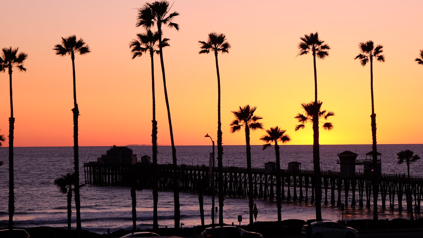 The popular Oceanside Pier in Oceanside, California.