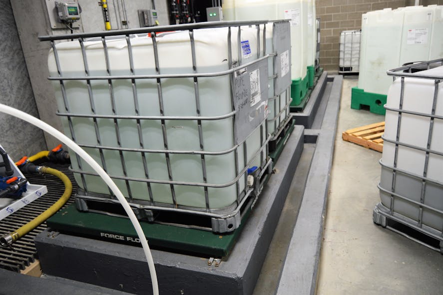A multilayer lining system featuring two topcoats of Cor-Cote&circledR; VEN GF protects this secondary containment vessel.