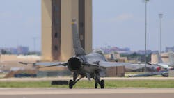 The F-16 is likely a common sight for Tinker Air Force Base. Inframark employees will now be a common sight, too. The F-16 is likely a common sight for Tinker Air Force Base. Inframark employees will now be a common sight, too.