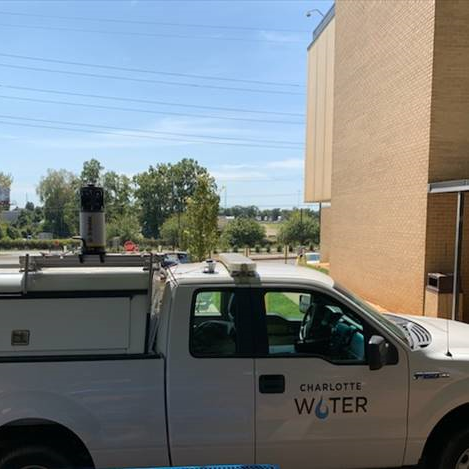 The MX7 is a vehicle-mounted photogrammetric system, capable of taking high-resolution 360-degree photos at highway speeds.