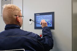 Flottweg&lsquo;s user interface, Flottweg INGO, ensures safe operation of the dewatering centrifuge equipment on installation.