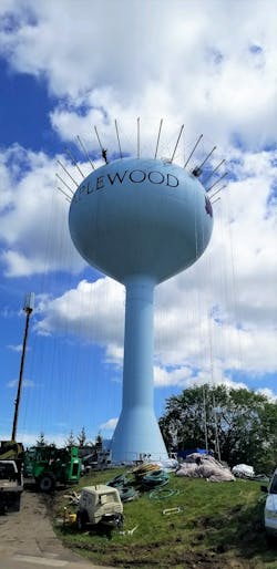 The Sterling Ave. water tower&rsquo;s exterior had faded and was in need of a refresh to liven up the image of the Maplewood, Minn., community.