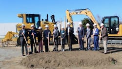 A group of dignitaries ceremonially turned over shovels-full of dirt to commemorate the groundbreaking. A group of dignitaries ceremonially turned over shovels-full of dirt to commemorate the groundbreaking.