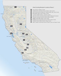 A map of the small community drought relief grants funding map for December 2021 A map of the small community drought relief grants funding map for December 2021