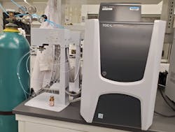 This total organic carbon analyzer measured the amount of natural organic matter in the water in one of Providence’s water tanks. Natural organic matter is a precursor to the formation of trihalomethane and removing it before colorization is a typical trihalomethane control strategy. This total organic carbon analyzer measured the amount of natural organic matter in the water in one of Providence’s water tanks. Natural organic matter is a precursor to the formation of trihalomethane and removing it before colorization is a typical trihalomethane control strategy.