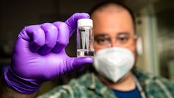 The patent-pending flow cell bioreactor can purify wastewater (seen here) and generate hydrogen to help fuel the process. The patent-pending flow cell bioreactor can purify wastewater (seen here) and generate hydrogen to help fuel the process.