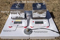 Researchers test two identical outdoor experimental setups placed next to each other. Researchers test two identical outdoor experimental setups placed next to each other.