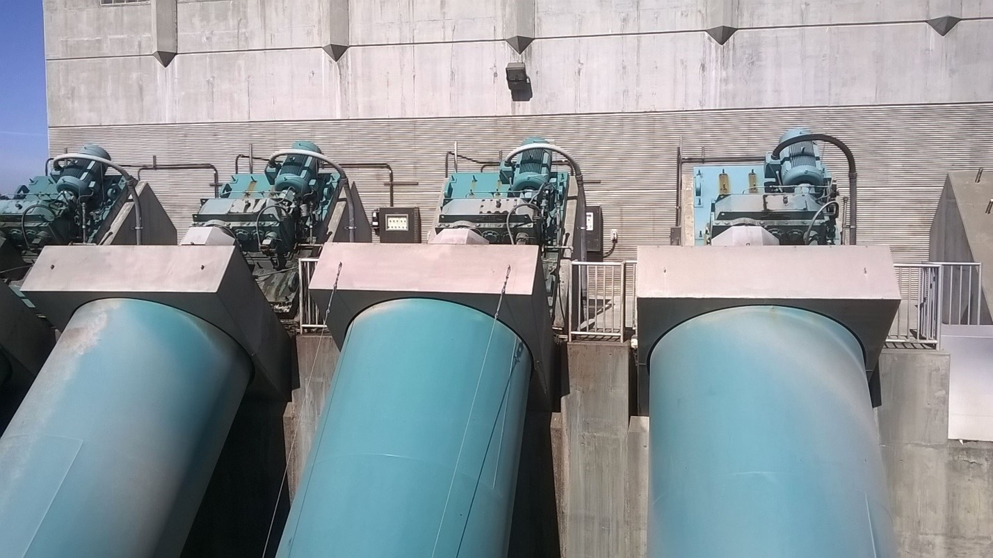 Internalift screw pumps installed at the Sutter Primary Treatment plant located in Modesto, Calif.