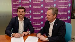 Niels Schallenberg (Royal HaskoningDHV) (left) and Peter Simpson (Anglian Water). Niels Schallenberg (Royal HaskoningDHV) (left) and Peter Simpson (Anglian Water).