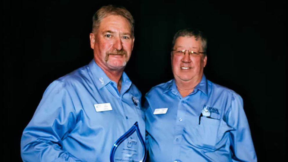 Robert Dial, IRWA President with A.J. Gray, Rogerson Water District's representative.