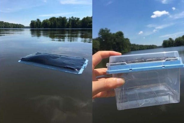 A novel hydrogel placed in lake water and then placed it in the sun, where solar energy heated up the gel, discharged pure water.