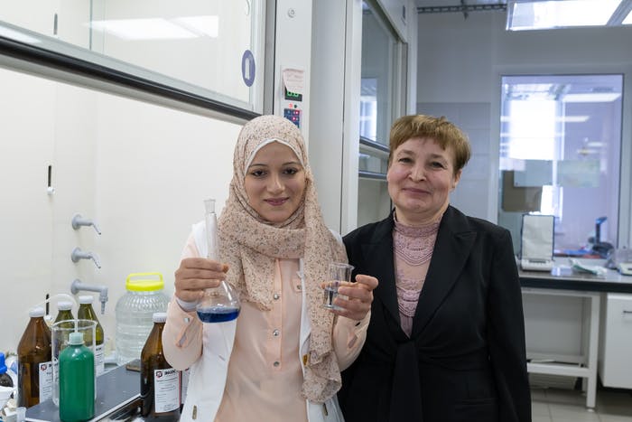 Asmaa Abu El-Soad and Elena Kovaleva have developed a sorbent for removal of heavy metals that reaches 60% adsorption within 40-60 minutes.