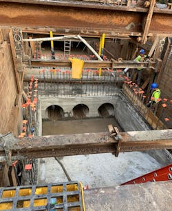 The project that brings 6.5 miles of new storm sewers to Canarsie and East New York in Brooklyn features the installation of triple barrel siphon storm sewers to continue the flow of stormwater around NYCHA steam pipes.