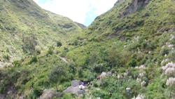 To provide water to Curingue, Ecuador, volunteers working with Engineers Without Borders had to first survey the rough and remote terrain. To provide water to Curingue, Ecuador, volunteers working with Engineers Without Borders had to first survey the rough and remote terrain.