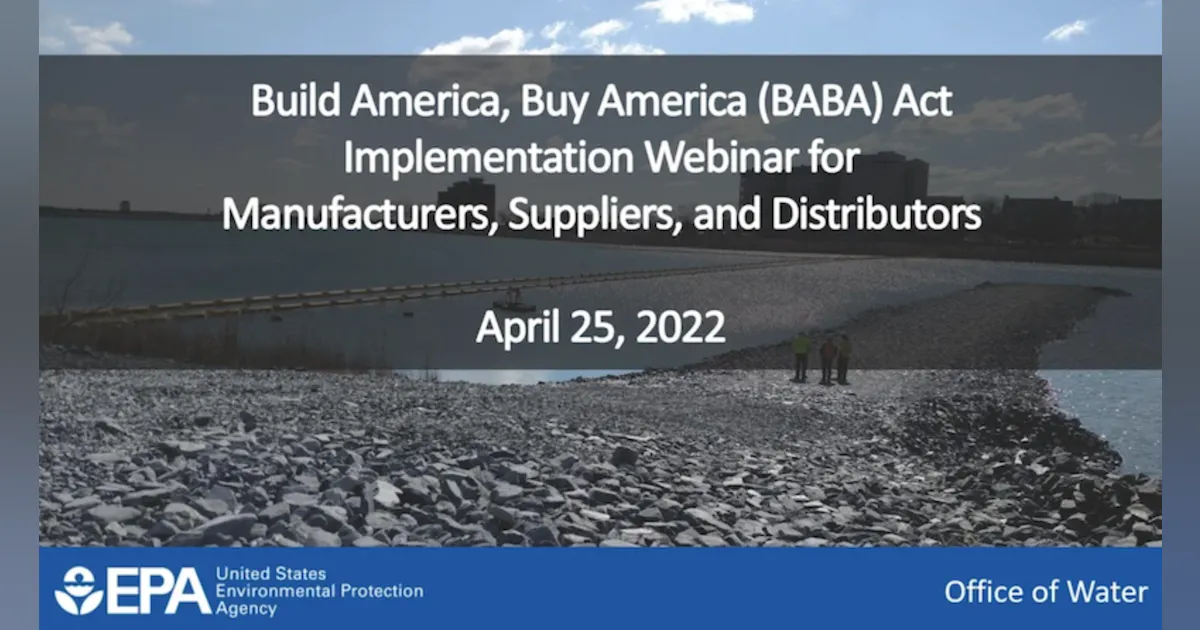 Baba Infrastructure Project Sign What is Build America, Buy America (BABA)? | WaterWorld