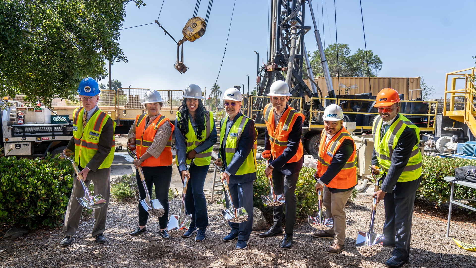 (L to R) WRD Board President John D. S. Allen, PepsiCo North America Sustainability Director Kathleen Niesen, WRD Board Director Joy Langford, WRD Board Treasurer Rob Katherman, PepsiCo West Division Sustainability Director Andy Wright, PepsiCo Government Affairs Manager Fidel Gomez, and WRD General Manager Stephan Tucker