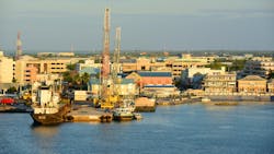 The George Town Port, Grand Cayman. The George Town Port, Grand Cayman.