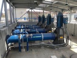 The project included the addition of a dual-train chlorine contact chamber and a 215 MGD low-lift pump station.