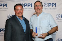 Fink (left) presents the EPSD Member of the Year Award to Greg Goble. Fink (left) presents the EPSD Member of the Year Award to Greg Goble.